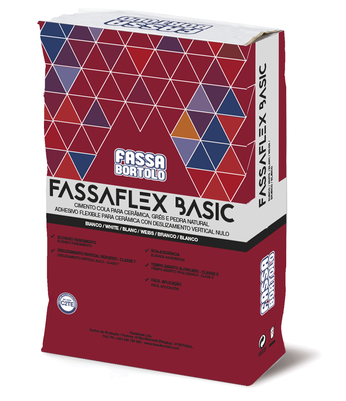 FASSAFLEX BASIC: Adhesivo monocomponente a base de cemento, blanco y gris, con elasticidad media, sin deslizamiento vertical y con tiempo abierto elevado, para pavimentos y revestimientos exteriores e interiores