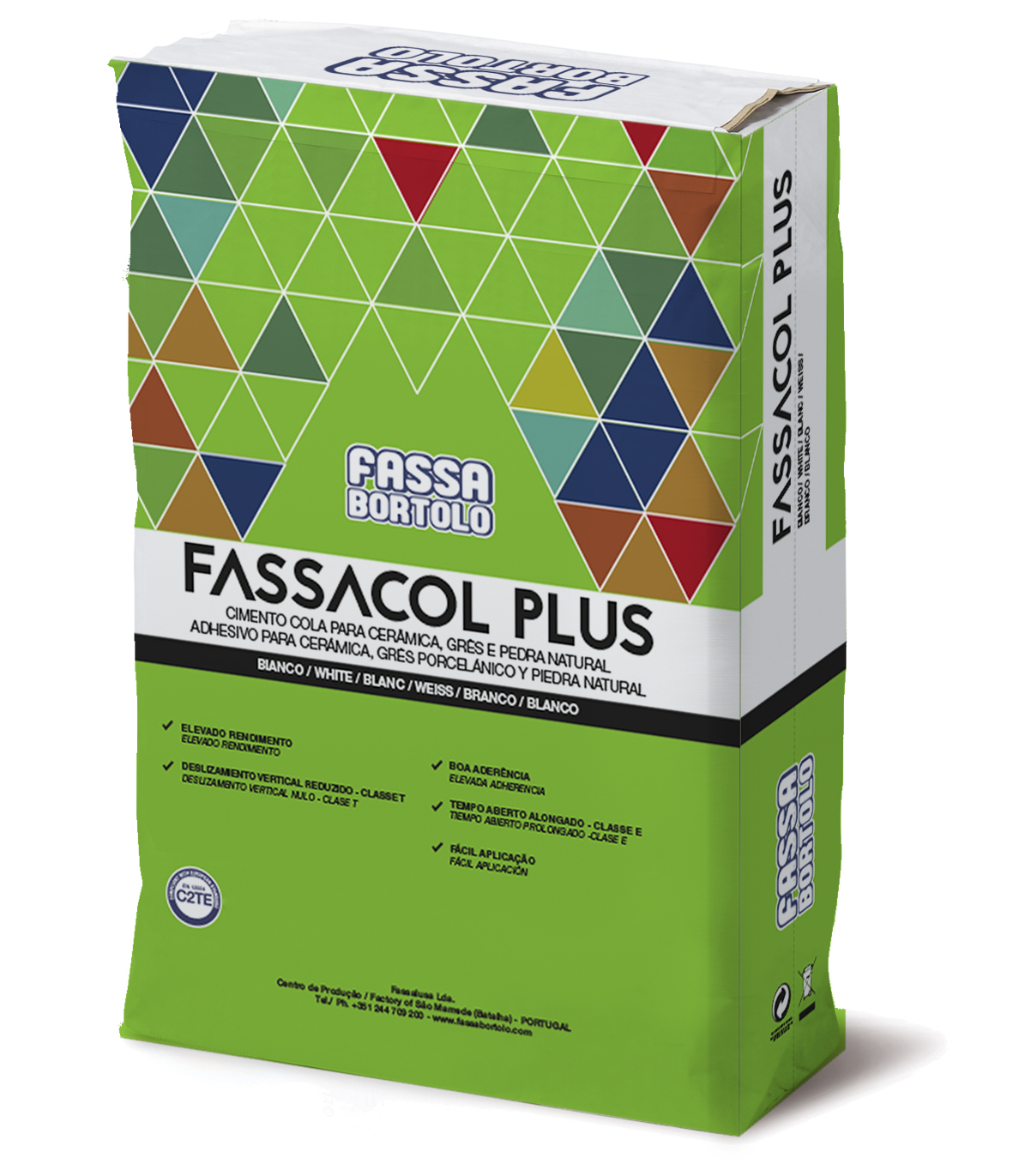 FASSACOL PLUS: Adhesivo a base de cemento, monocomponente, blanco y gris, para pavimentos y revestimientos exteriores e interiores