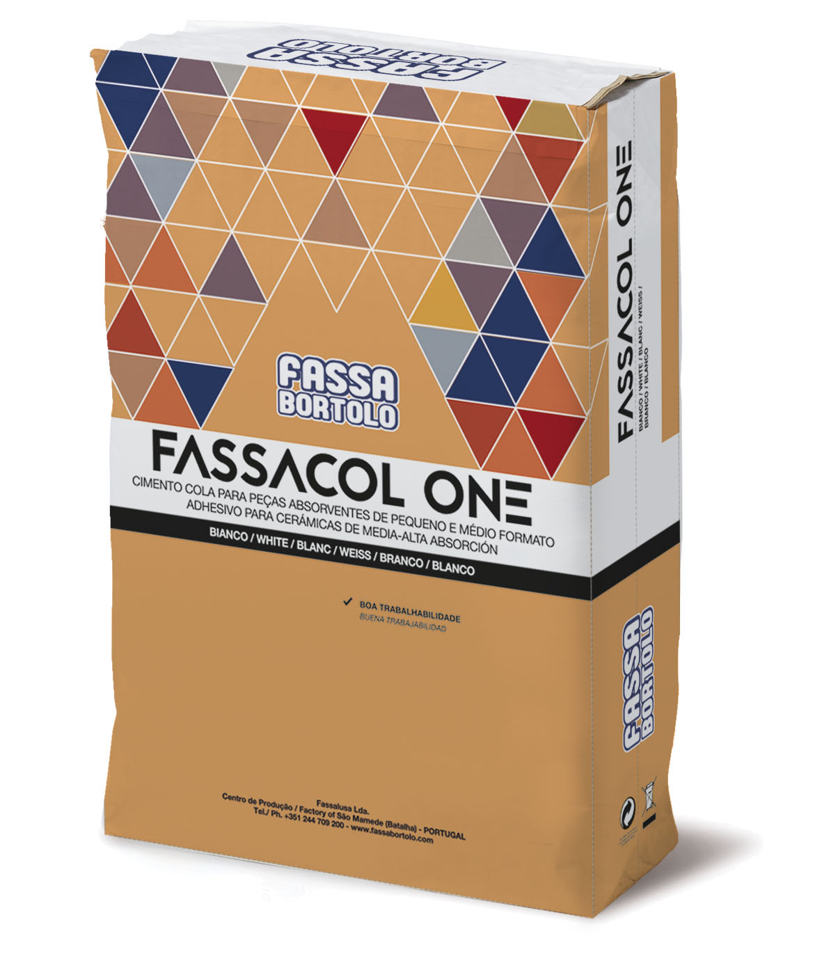 FASSACOL ONE: Adhesivo blanco y gris para encolar baldosas absorbentes en suelos y revestimientos en interiores